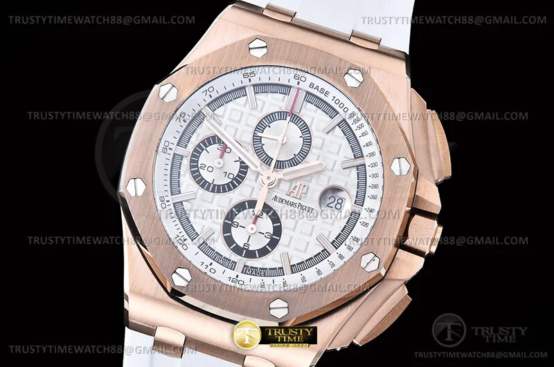 AP0980E - AP ROO Chrono 26400RO Cer RG/RU Wht JF A3126 Mod