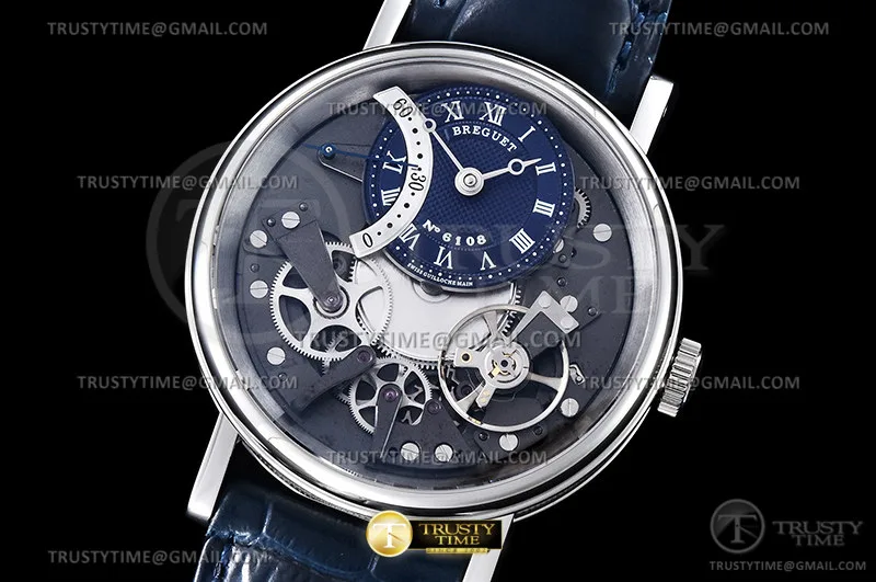 BRE099A - Tradition 7097BB/GY/9WU SS/LE Blue Skele ZF A505 Mod