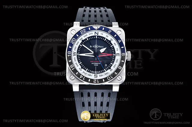 BR151A - Bell Ross BR03-93 GMT/COMP Blue/Blk SS/RU Blk WMF A2836 — photo 3