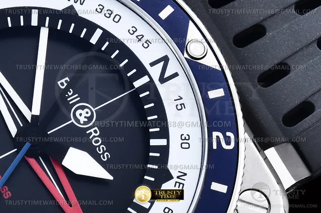 BR151A - Bell Ross BR03-93 GMT/COMP Blue/Blk SS/RU Blk WMF A2836 — photo 7
