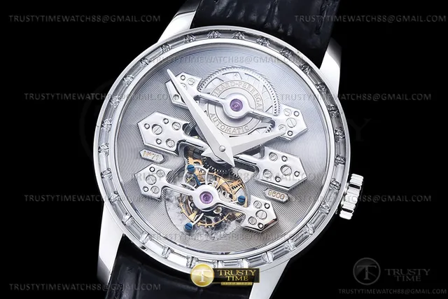 GP010B -GP Tourbillon with Three Gold Diam SS/LE Silv YSF GP9600