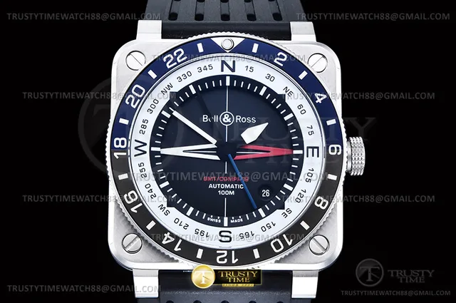 BR151A - Bell Ross BR03-93 GMT/COMP Blue/Blk SS/RU Blk WMF A2836 — photo 4