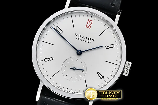 NOM019B - Nomos Tangomat 38mm SS/LE Wht Red 12 GPF Asia 23J Mod