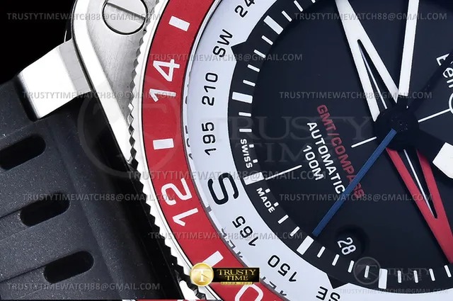 BR151B - Bell Ross BR03-93 GMT/COMP Red/Blk SS/RU Blk WMF A2836 — photo 7