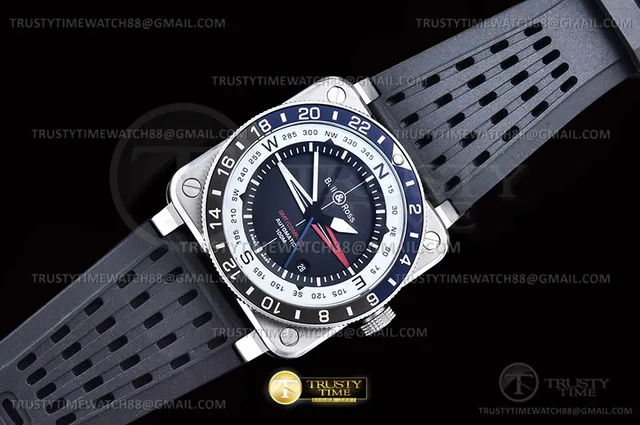 BR151A - Bell Ross BR03-93 GMT/COMP Blue/Blk SS/RU Blk WMF A2836 — photo 5