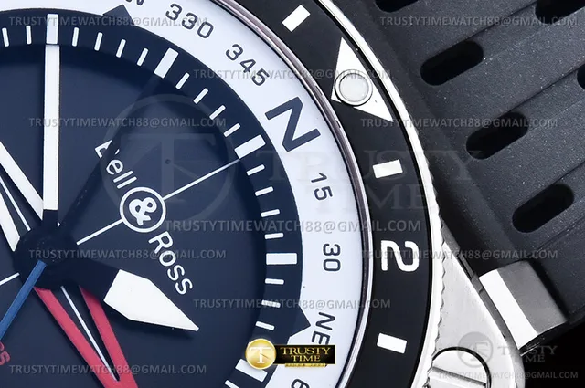 BR151B - Bell Ross BR03-93 GMT/COMP Red/Blk SS/RU Blk WMF A2836 — photo 8